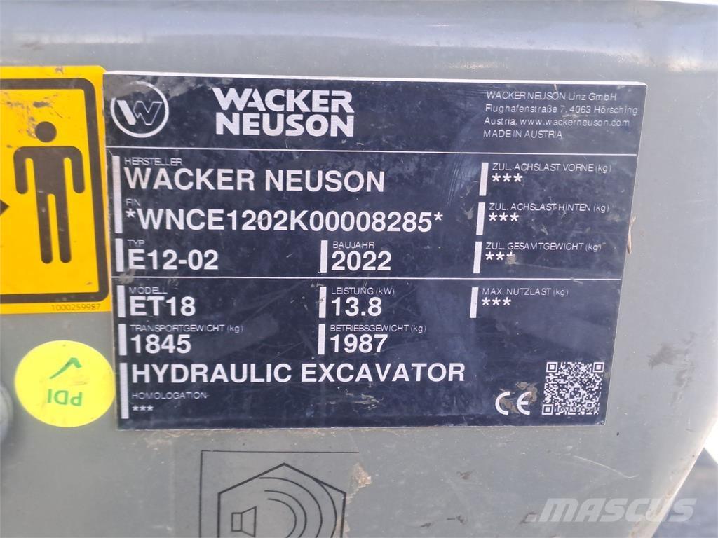 Wacker Neuson ET18 Rupsgraafmachines