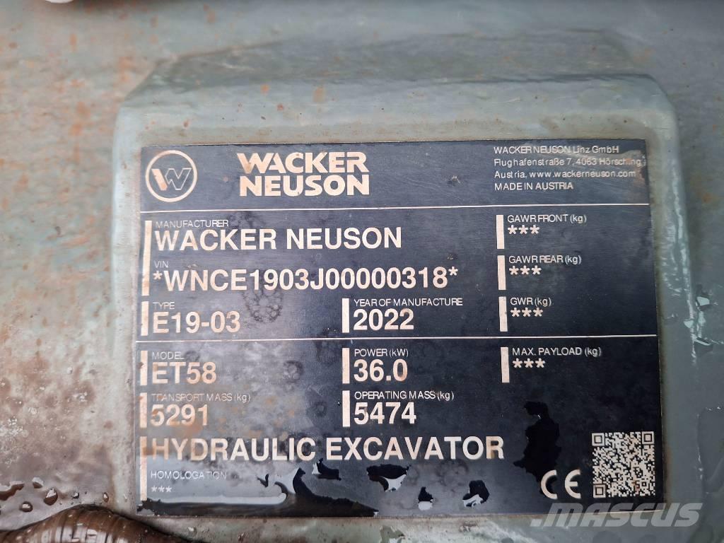 Wacker Neuson ET58 Rupsgraafmachines