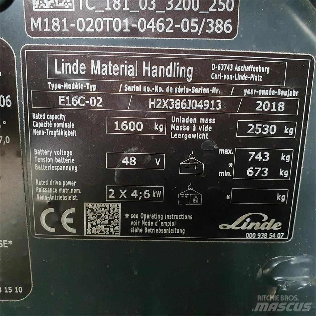 Linde E16C Elektrische heftrucks