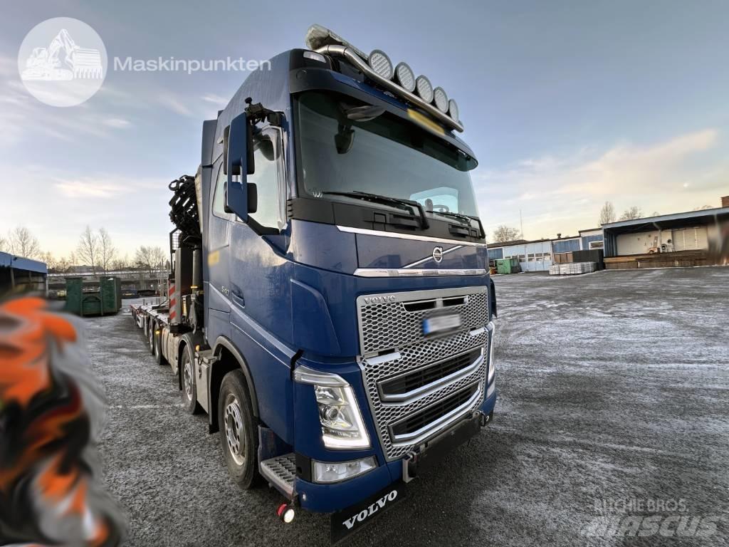Volvo FH 540 Vlakke laadvloer met kraan