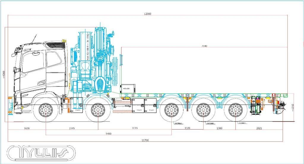 Volvo FH 13 540 Vlakke laadvloer met kraan