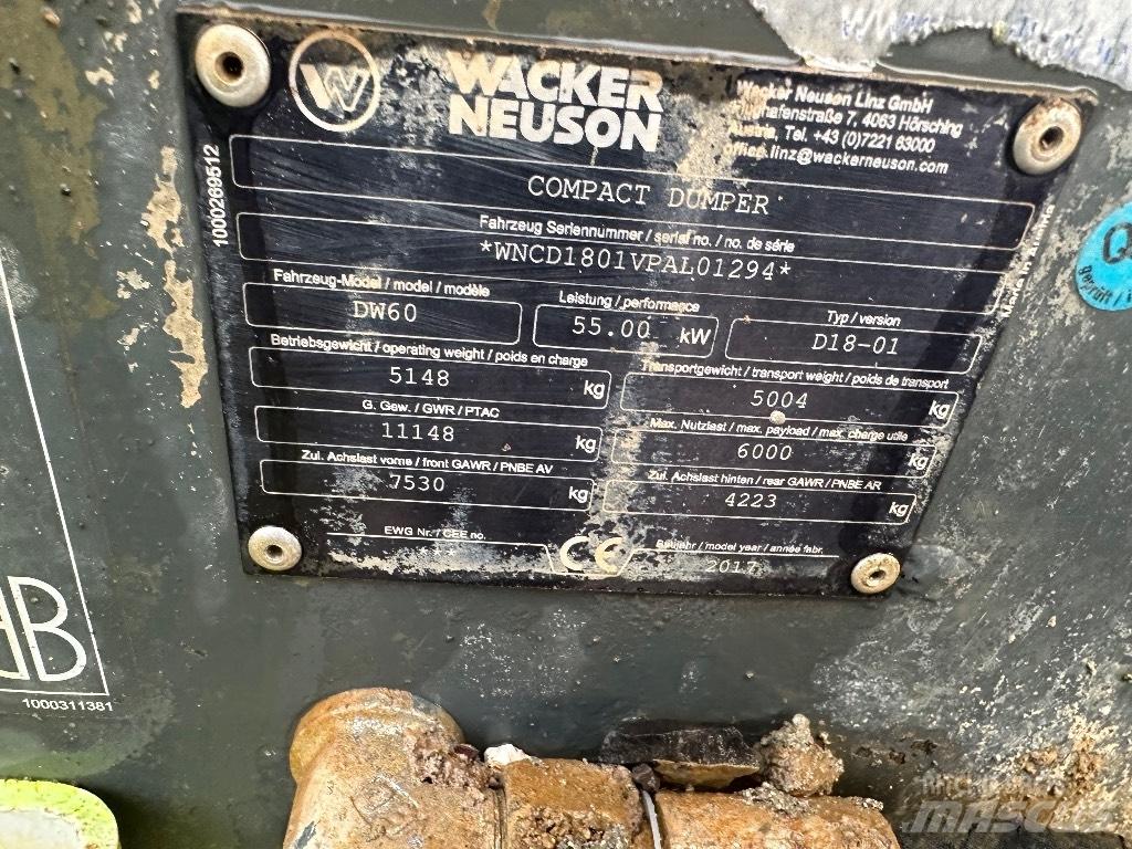 Wacker Neuson Dw60 Mini Dumpers
