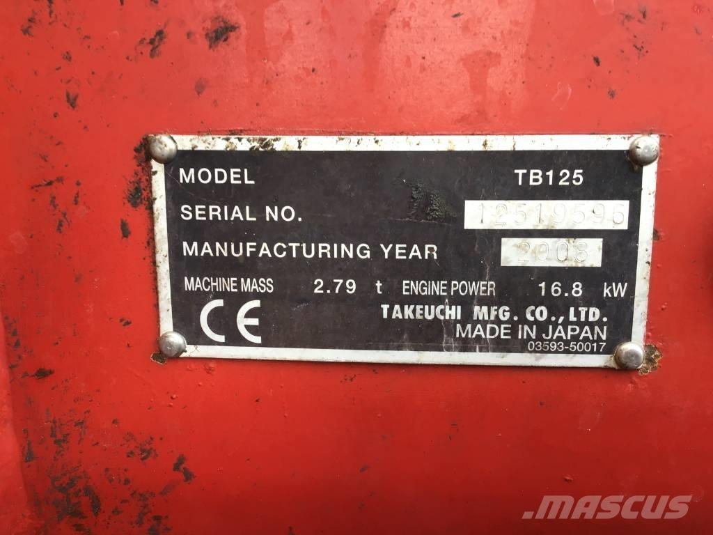 Takeuchi TB 125 Minigraafmachines < 7t