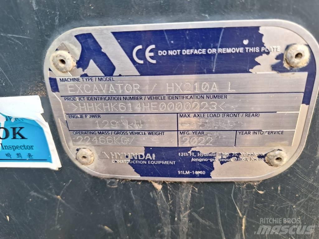 Hyundai HX210A L Rupsgraafmachines