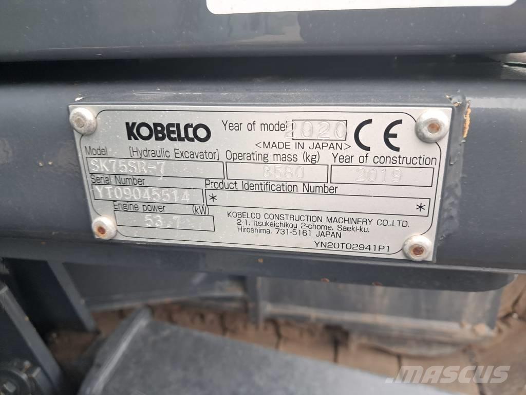 Kobelco SK75SR-7 Midigraafmachines 7t - 12t