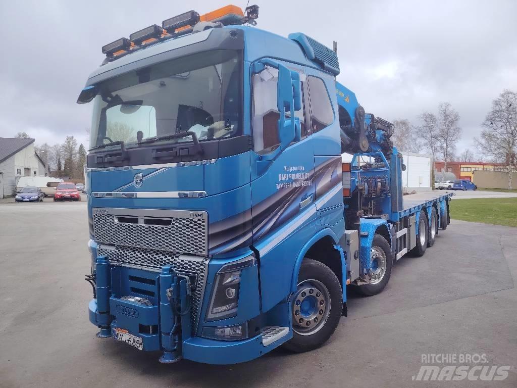 Volvo FH 16 660 Vlakke laadvloer met kraan