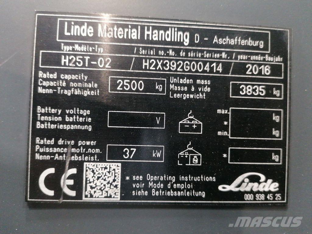 Linde H25T-02 LPG heftrucks