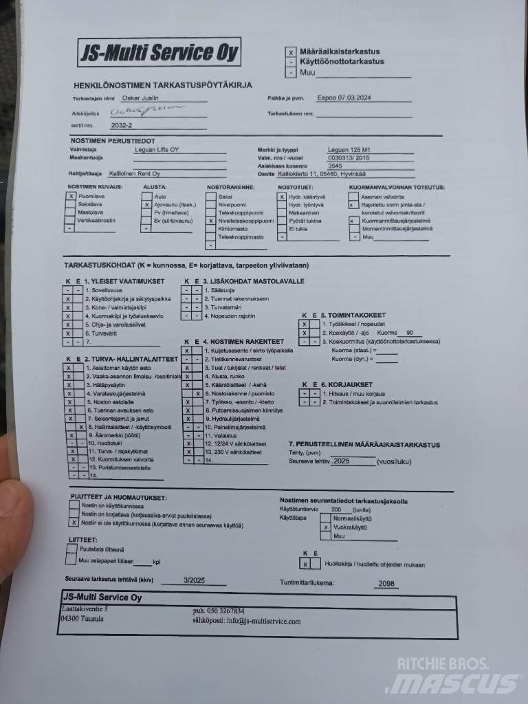 Leguan 125 Zelfrijdende knikarm hoogwerker