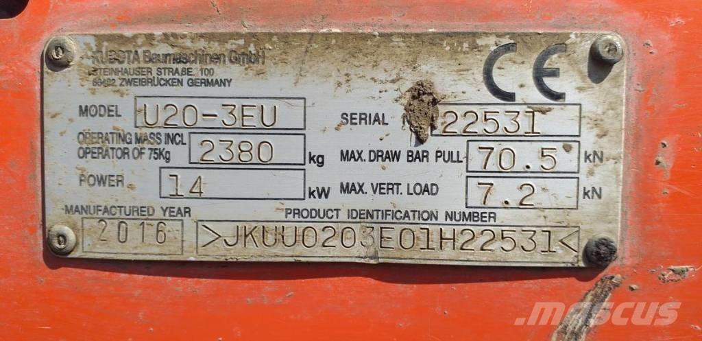 Kubota U 20-3 Minigraafmachines < 7t