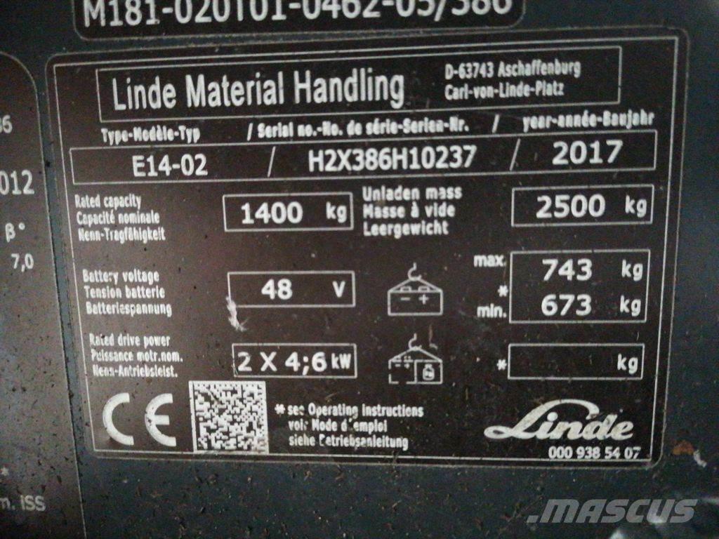 Linde E14-02 Elektrische heftrucks