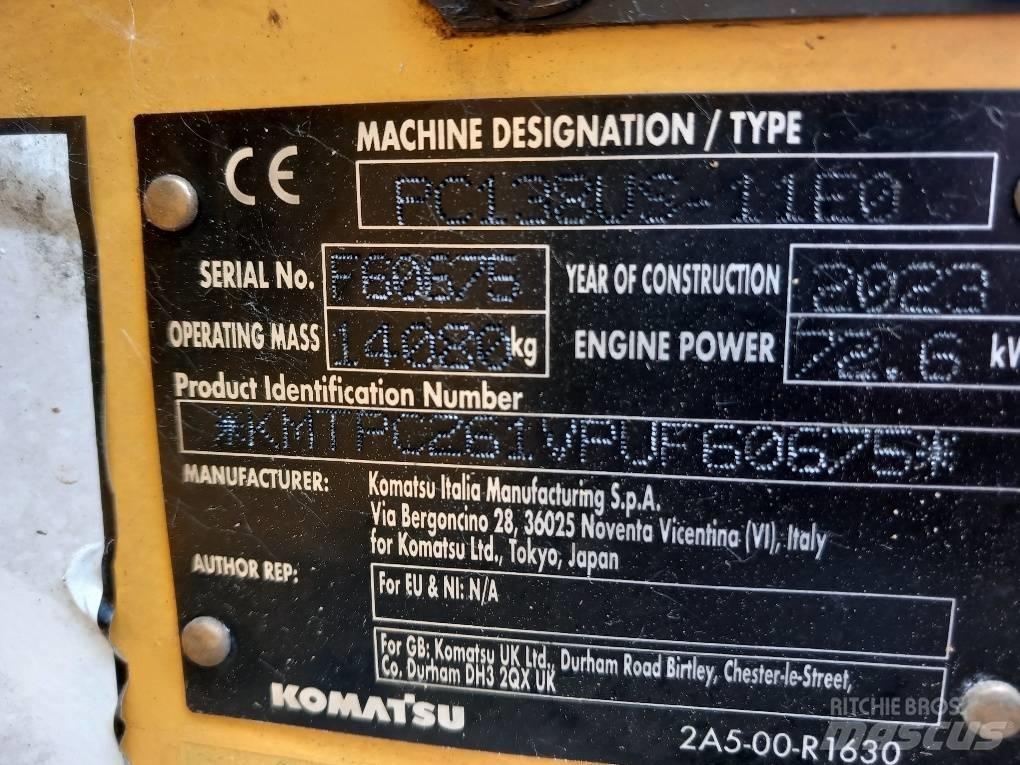 Komatsu PC138US-11E0 Rupsgraafmachines