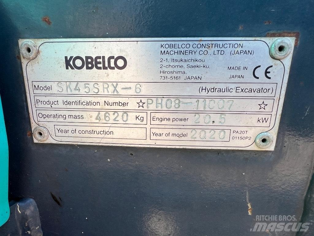 Kobelco SK 45 SRX-6 Minigraafmachines < 7t