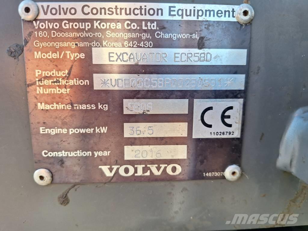Volvo ECR 58 D Minigraafmachines < 7t