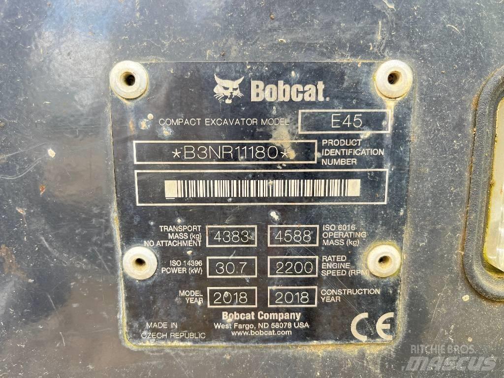 Bobcat E 45 Minigraafmachines < 7t