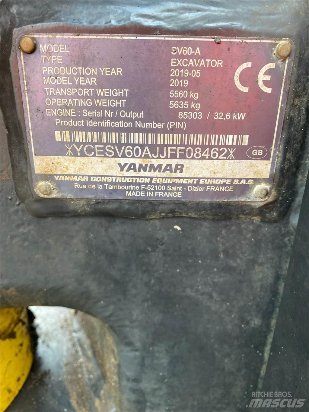Yanmar SV60 Minigraafmachines < 7t
