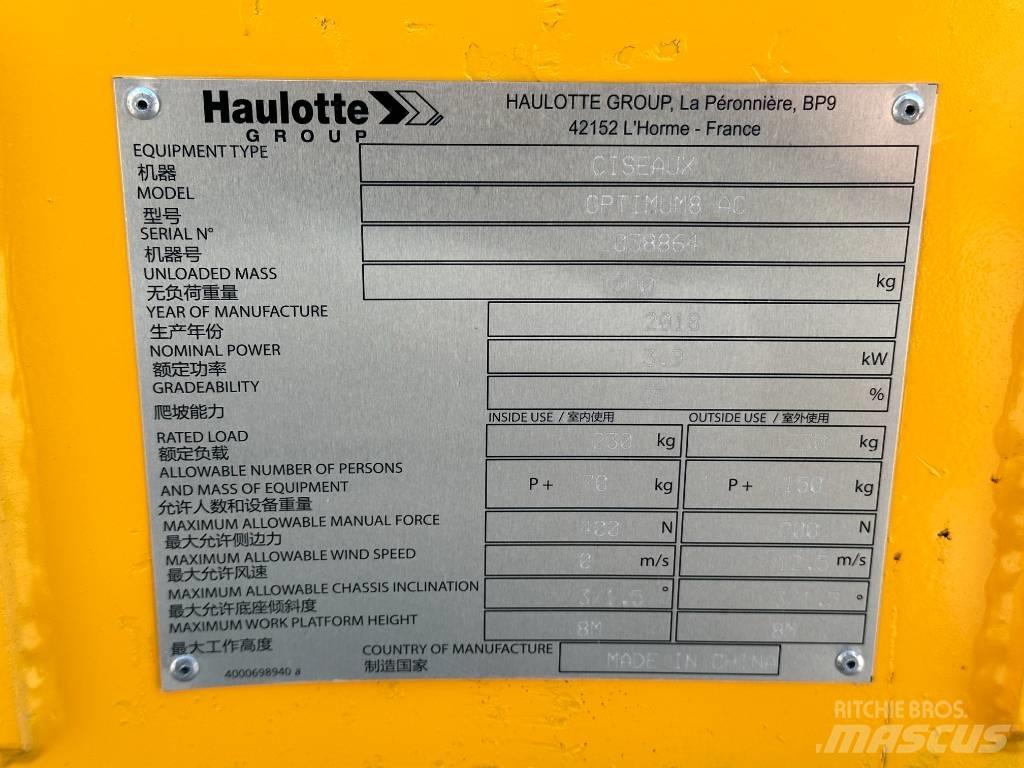 Haulotte OPTIMUM 8 Schaarhoogwerkers