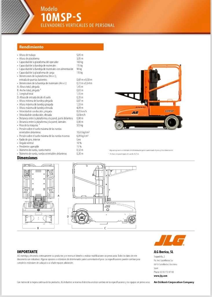 JLG 10 MSP Personenliften en invalideliften