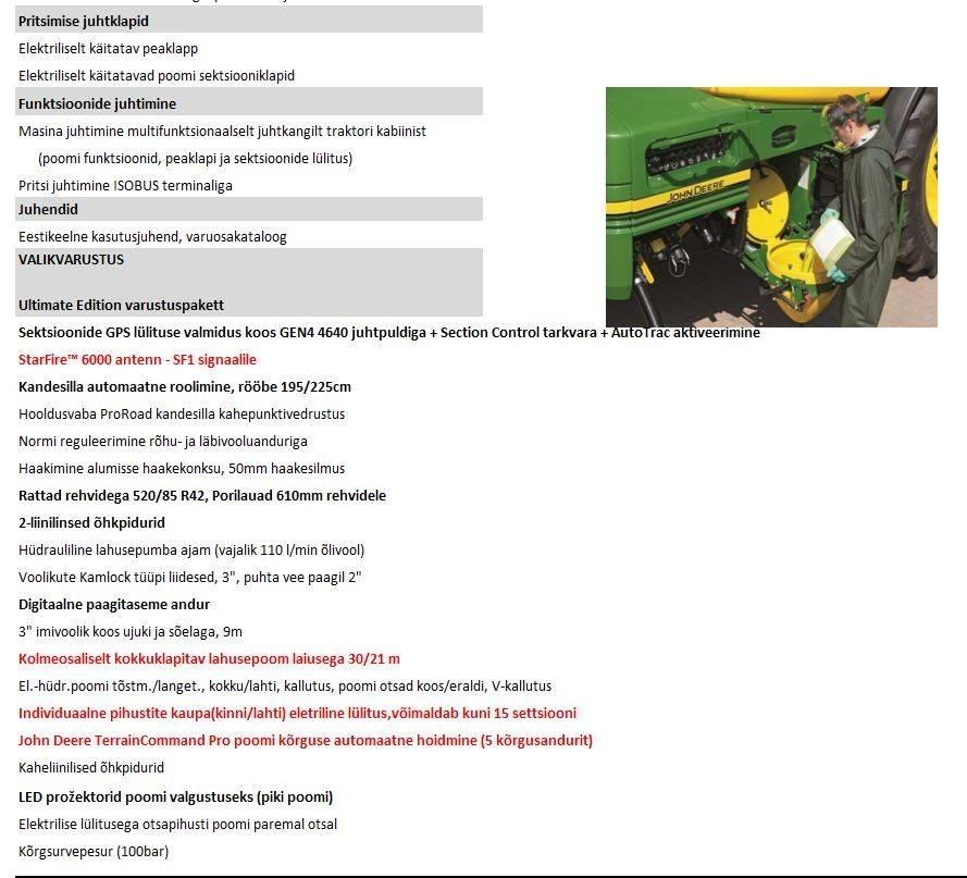John Deere R 962i Getrokken spuitmachines