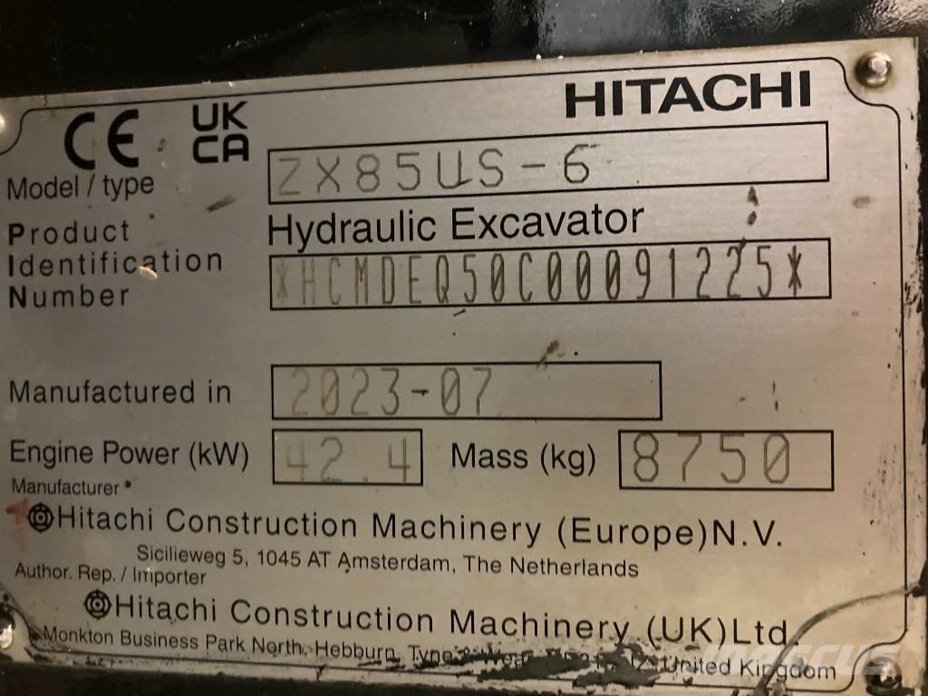 Hitachi ZX 85 US-6 Midigraafmachines 7t - 12t