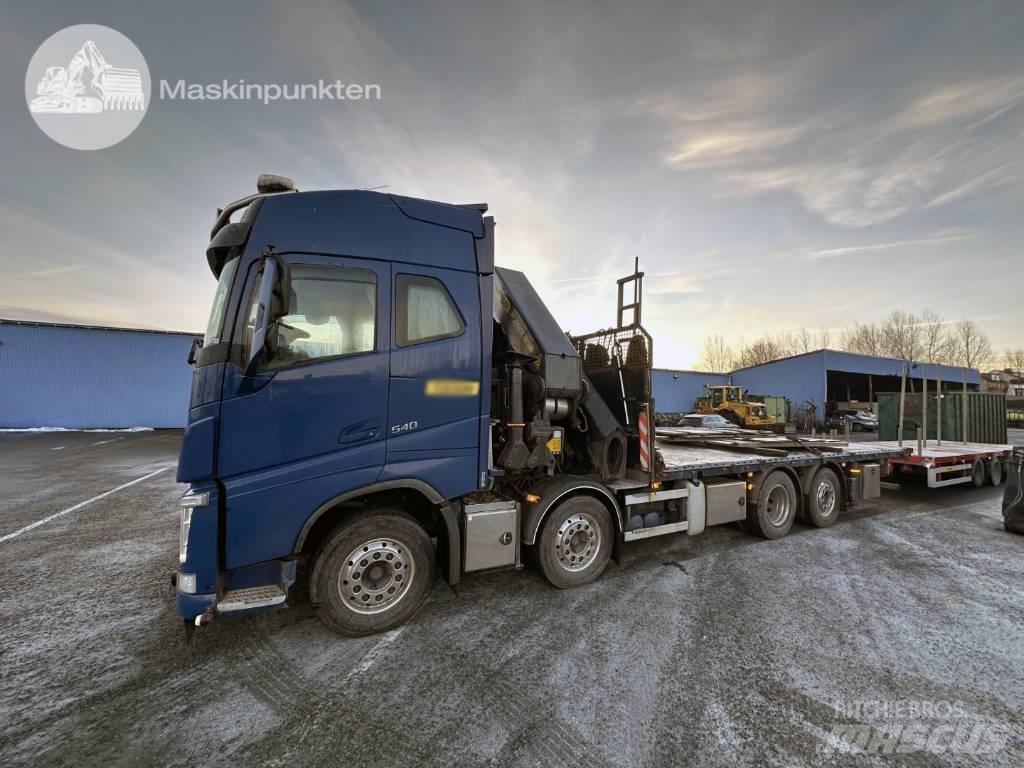 Volvo FH 540 Vlakke laadvloer met kraan