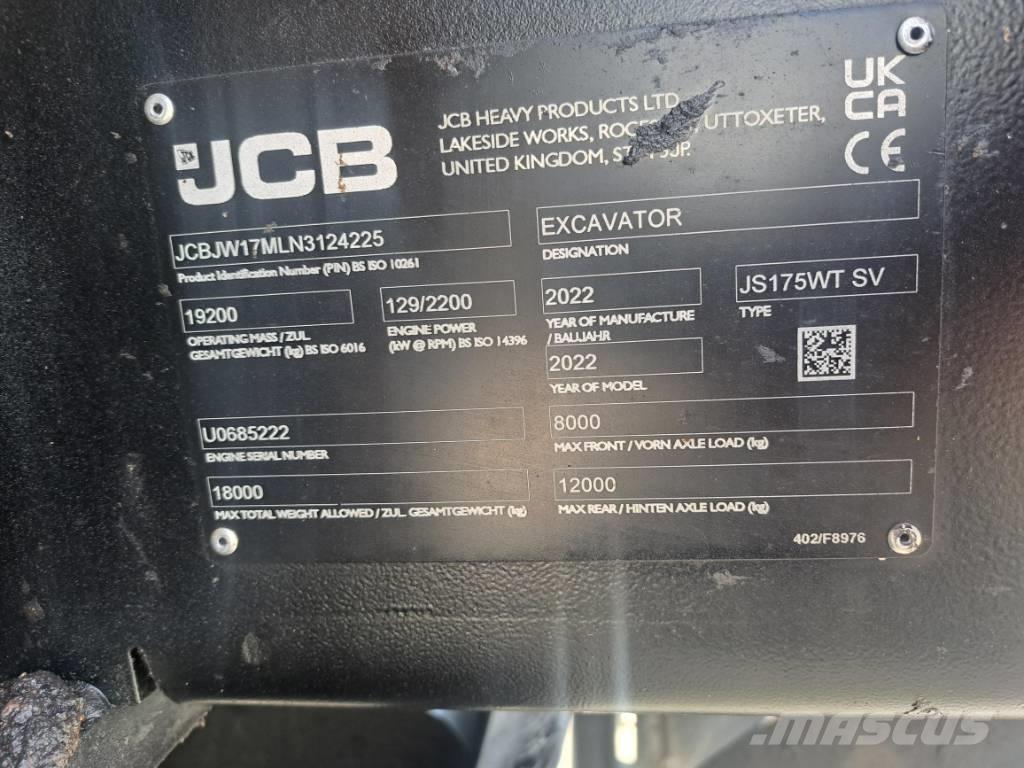 JCB JS175W TAB Wielgraafmachines