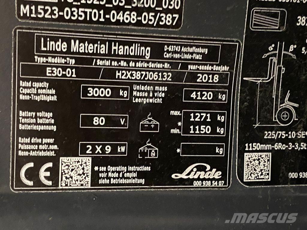 Linde E30-01 Elektrische heftrucks