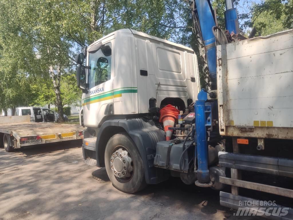 Scania P310 Vlakke laadvloer met kraan