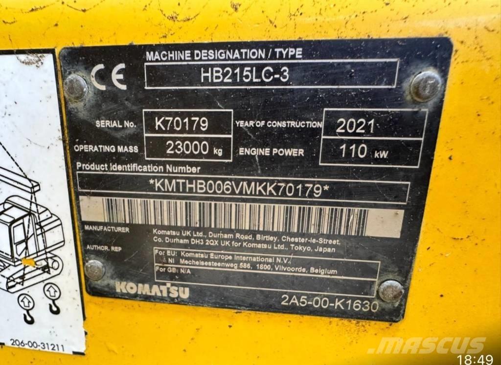 Komatsu HB 215LC-3 Rupsgraafmachines