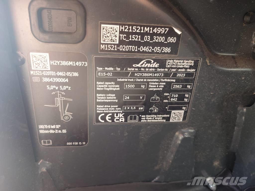 Linde E15/386-02 Elektrische heftrucks