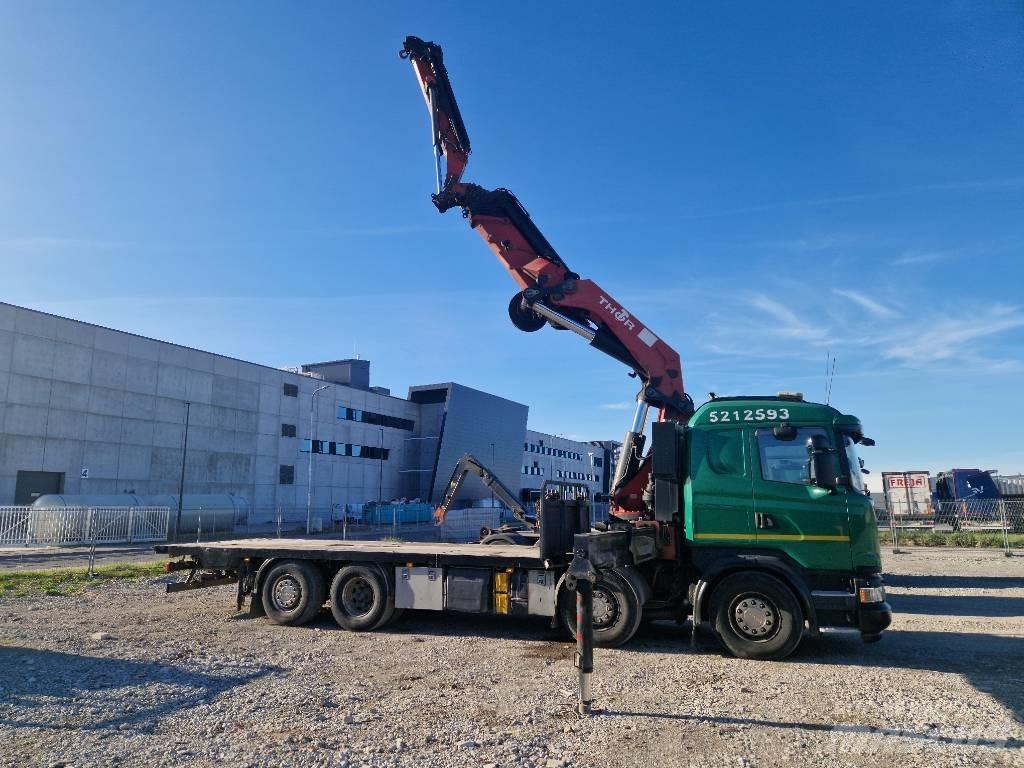 Scania G 410 Vlakke laadvloer met kraan
