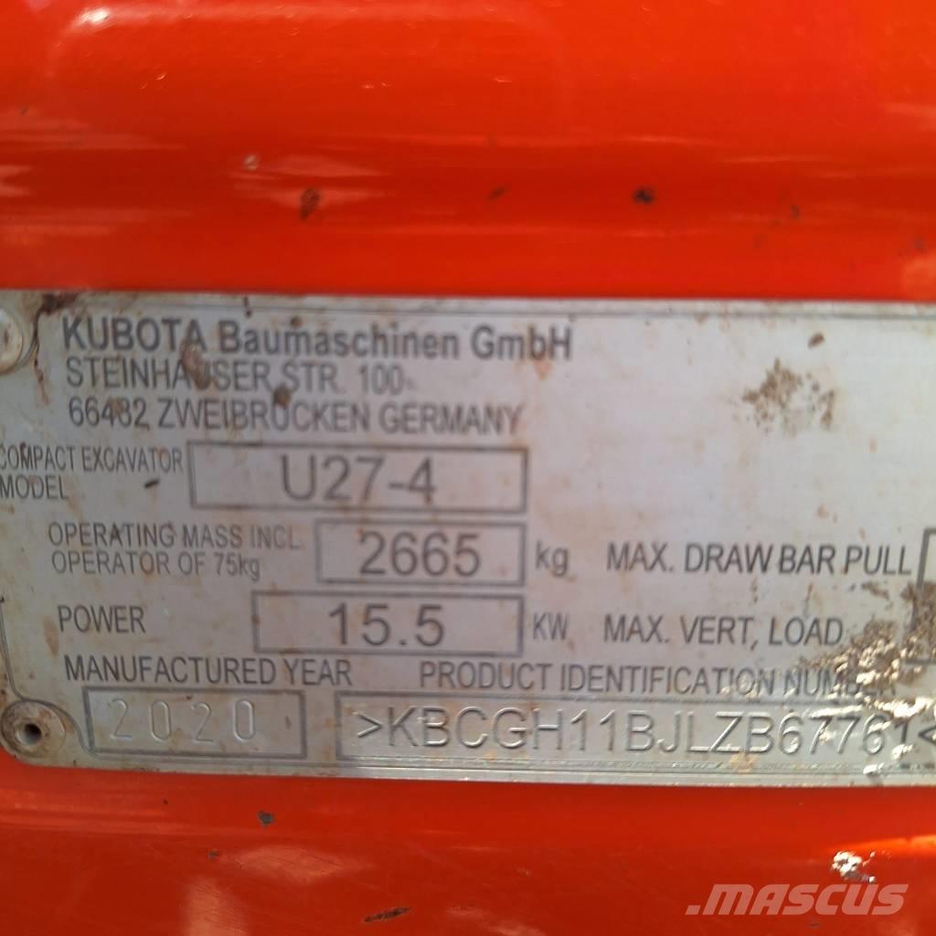 Kubota U 27-4 Minigraafmachines < 7t