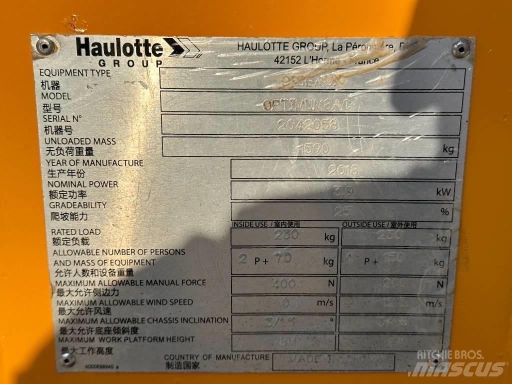 Haulotte OPTIMUM 8 Schaarhoogwerkers