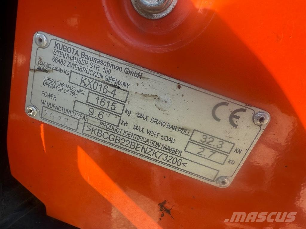 Kubota KX 016-4 Minigraafmachines < 7t
