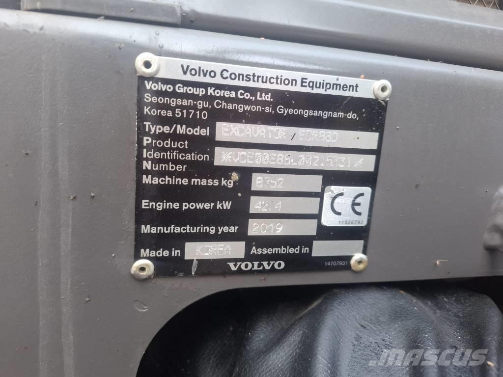 Volvo ECR 88 D Midigraafmachines 7t - 12t
