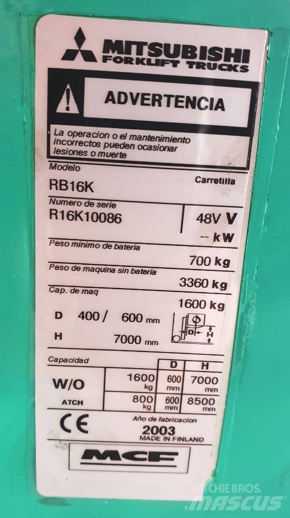 Mitsubishi RB16K Reachtruck voor hoog niveau