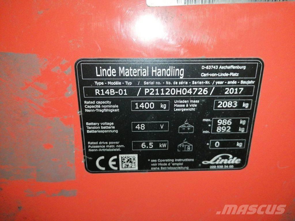Linde R14B-01 Reachtruck voor hoog niveau