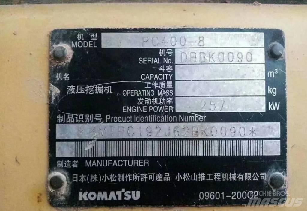 Komatsu PC400-8 Rupsgraafmachines