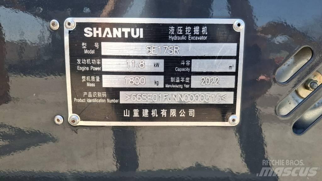 Shantui SE 17 SR Minigraafmachines < 7t
