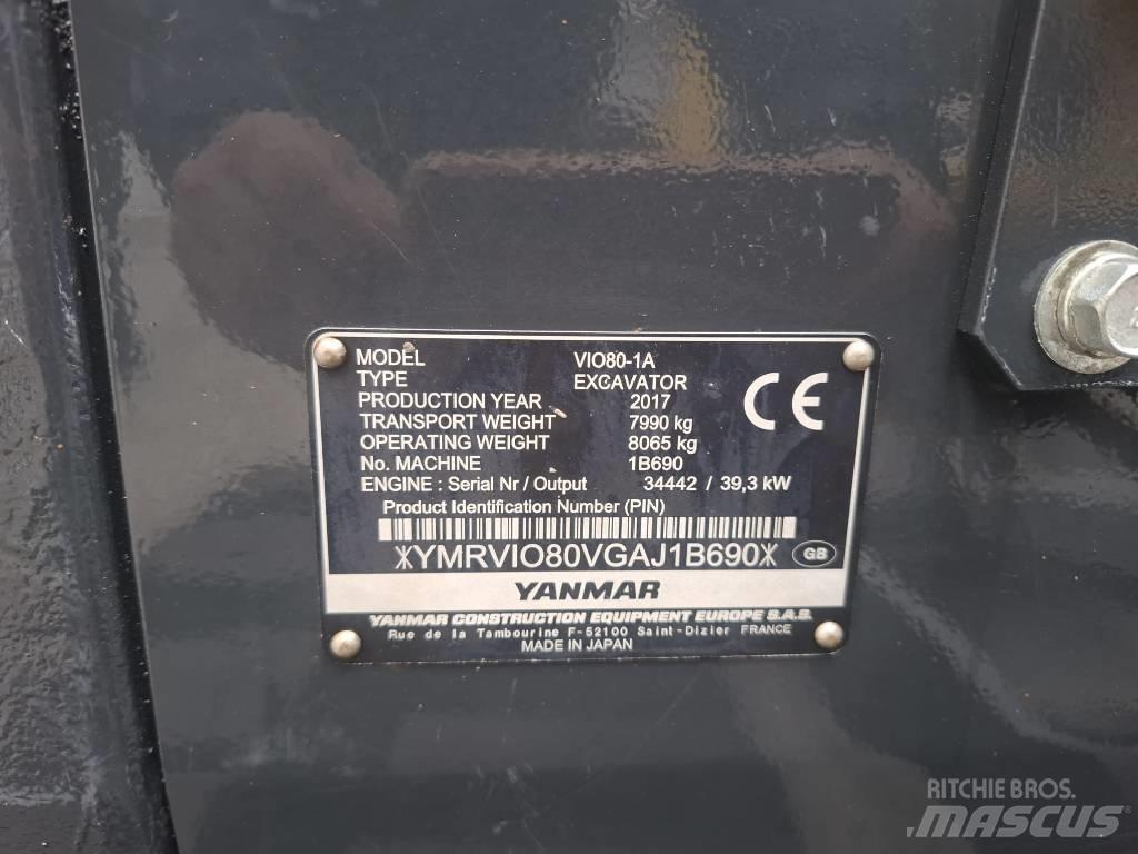 Yanmar Vio 80-1A Midigraafmachines 7t - 12t