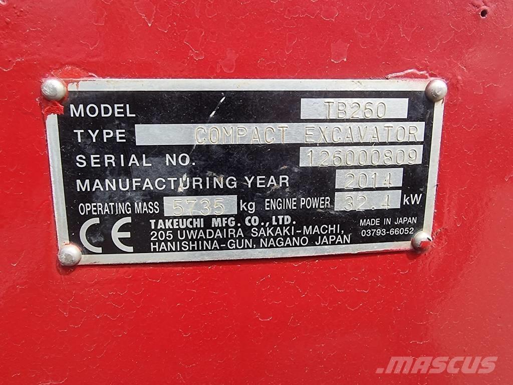 Takeuchi TB 260 Minigraafmachines < 7t