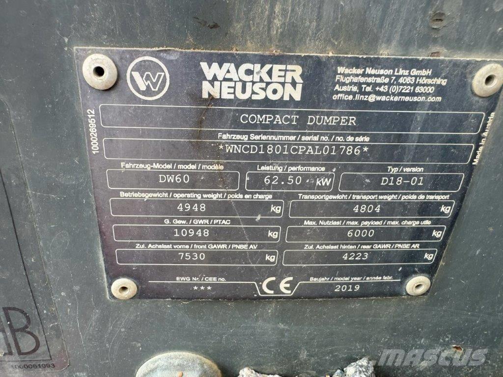 Wacker Neuson DW 60 Mini Dumpers