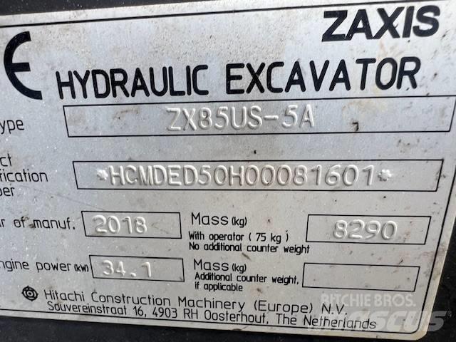Hitachi ZX85US-5A Midigraafmachines 7t - 12t