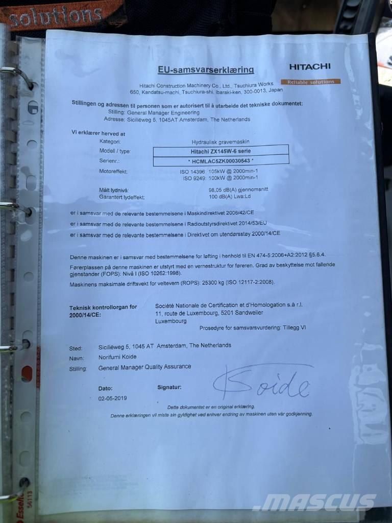 Hitachi ZX 145 W-6 Wielgraafmachines