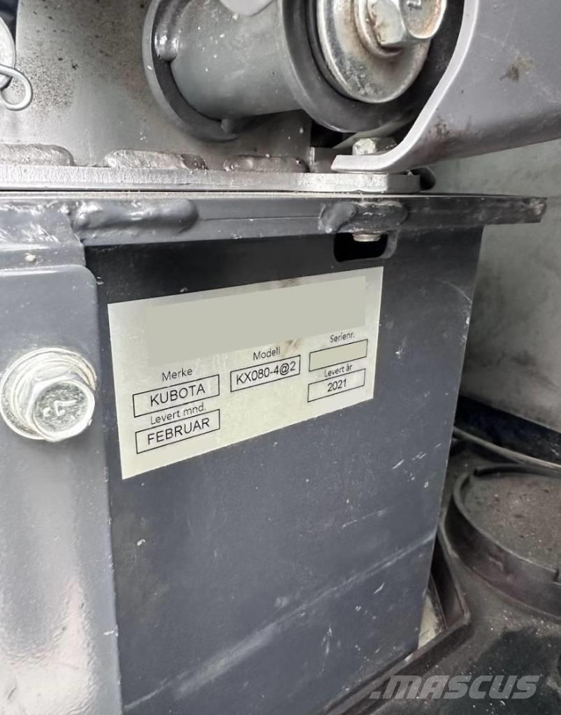 Kubota KX 080-4@2 Midigraafmachines 7t - 12t