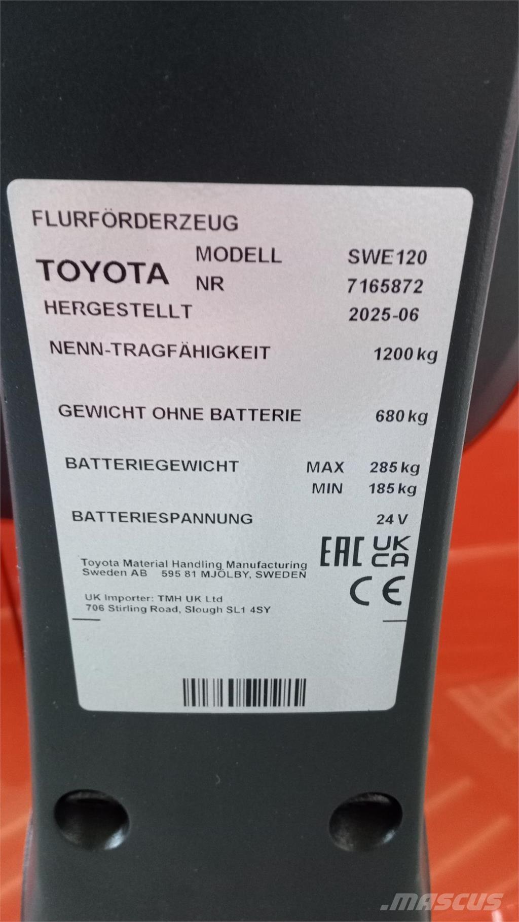 Toyota SWE120 Zelfrijdende stapelaars