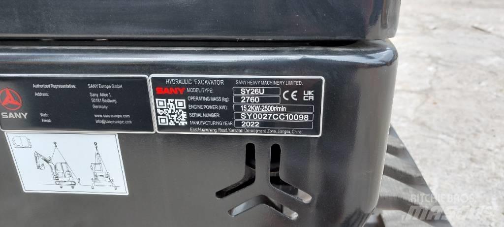 Sany SY 26 U Minigraafmachines < 7t