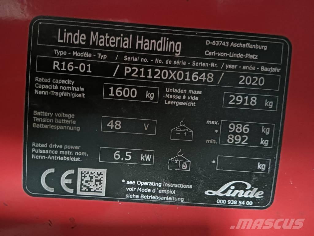 Linde R 16 Reachtruck voor hoog niveau