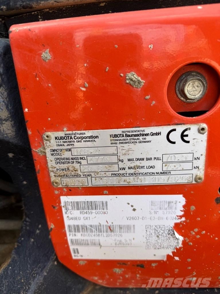Kubota U 48 Minigraafmachines < 7t