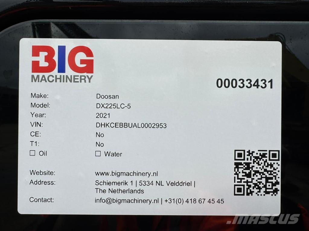 Doosan DX225LC-5 Rupsgraafmachines