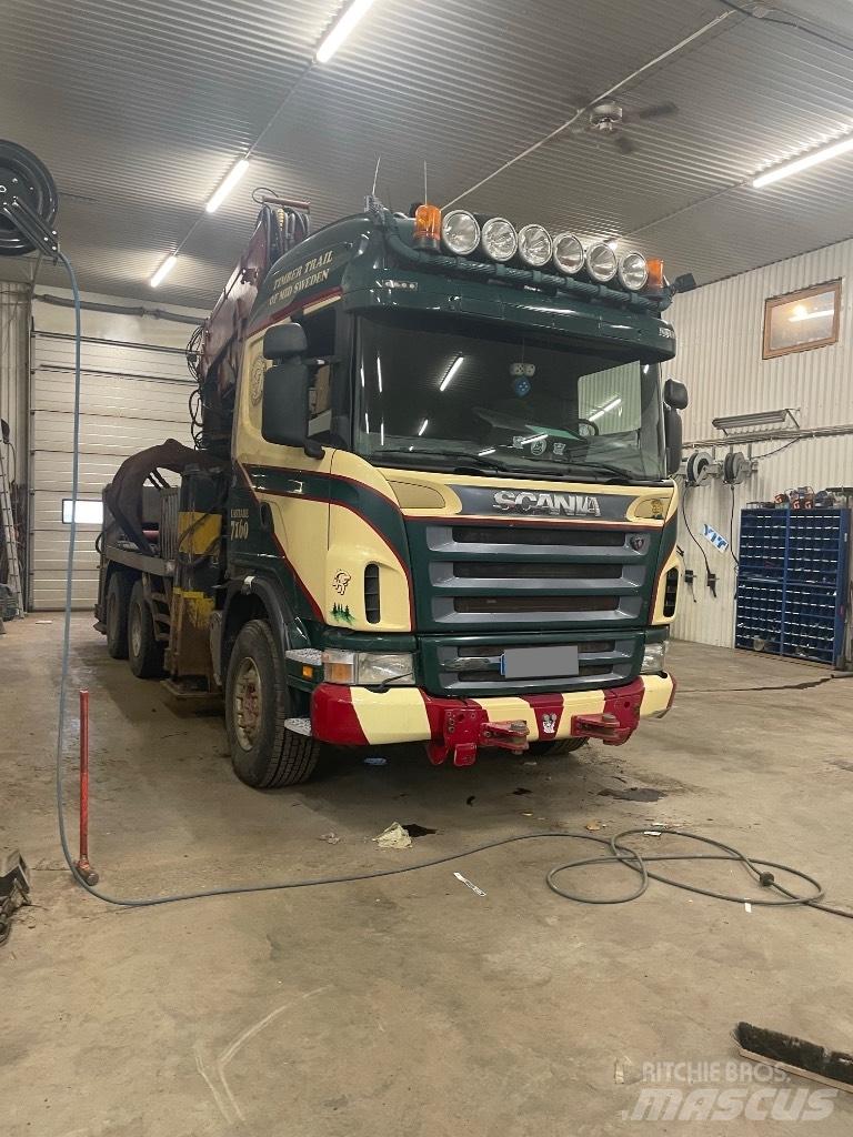 Scania G 420CB Vlakke laadvloer met kraan